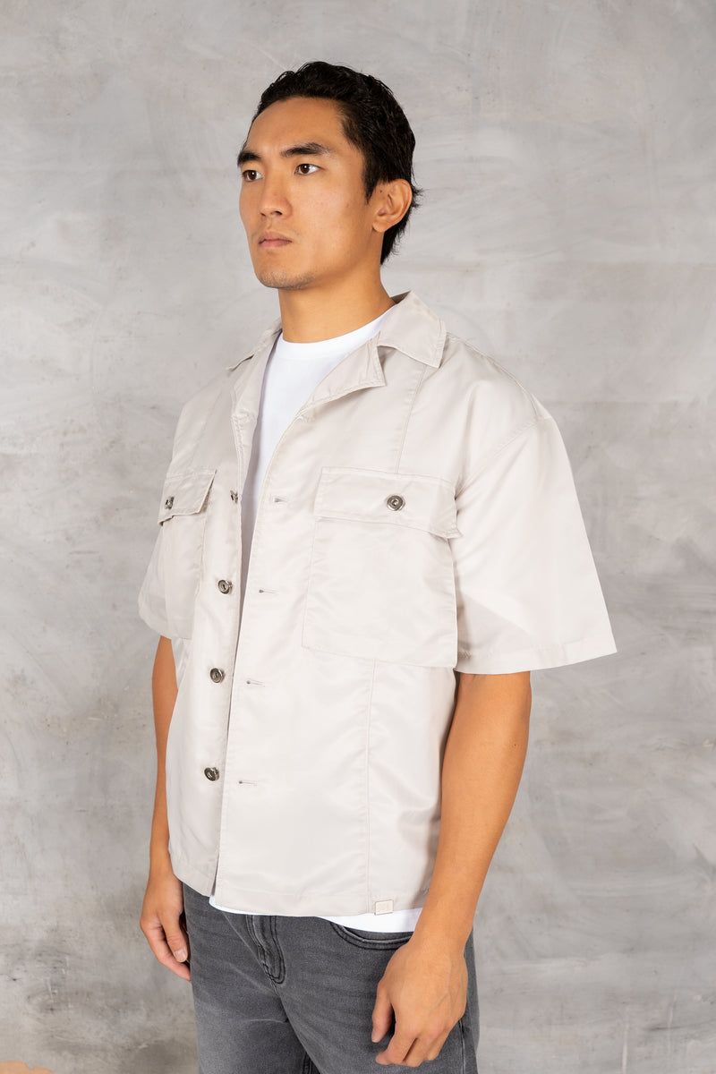 Boxy Nylon Oversized Shirt - Grey