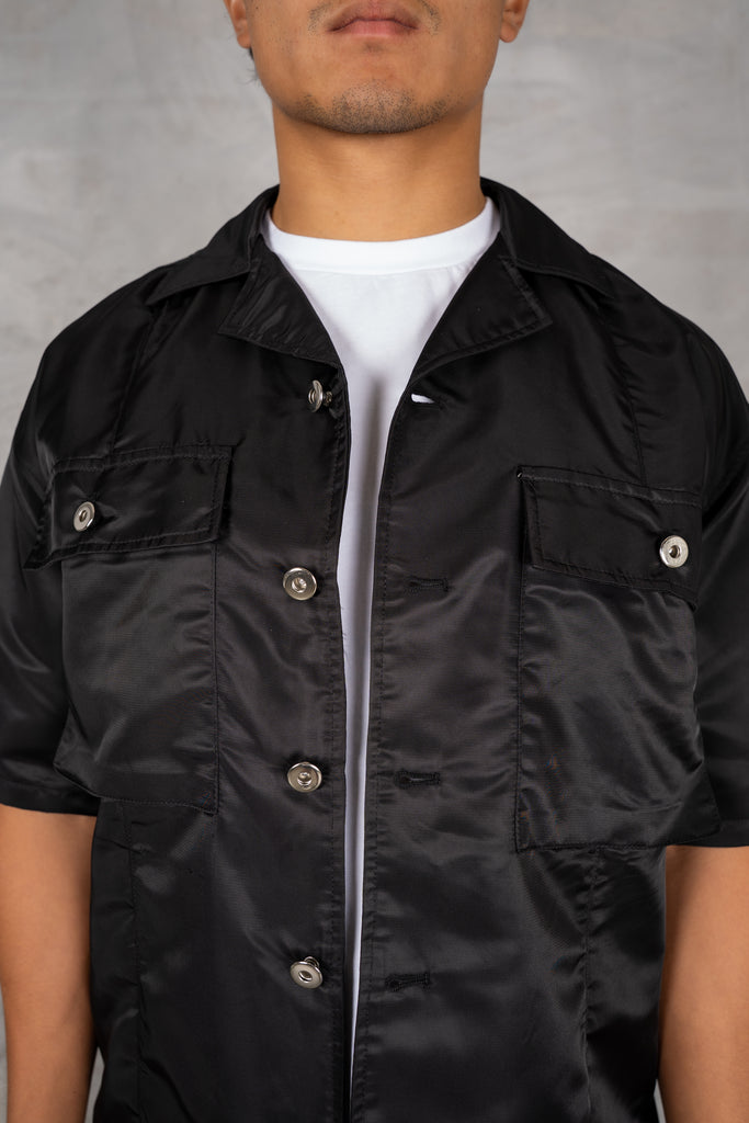 Boxy Nylon Oversized Shirt - Black
