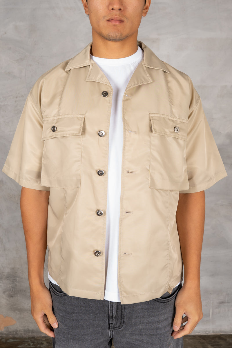 Nylon Cargo Shorts - Stone