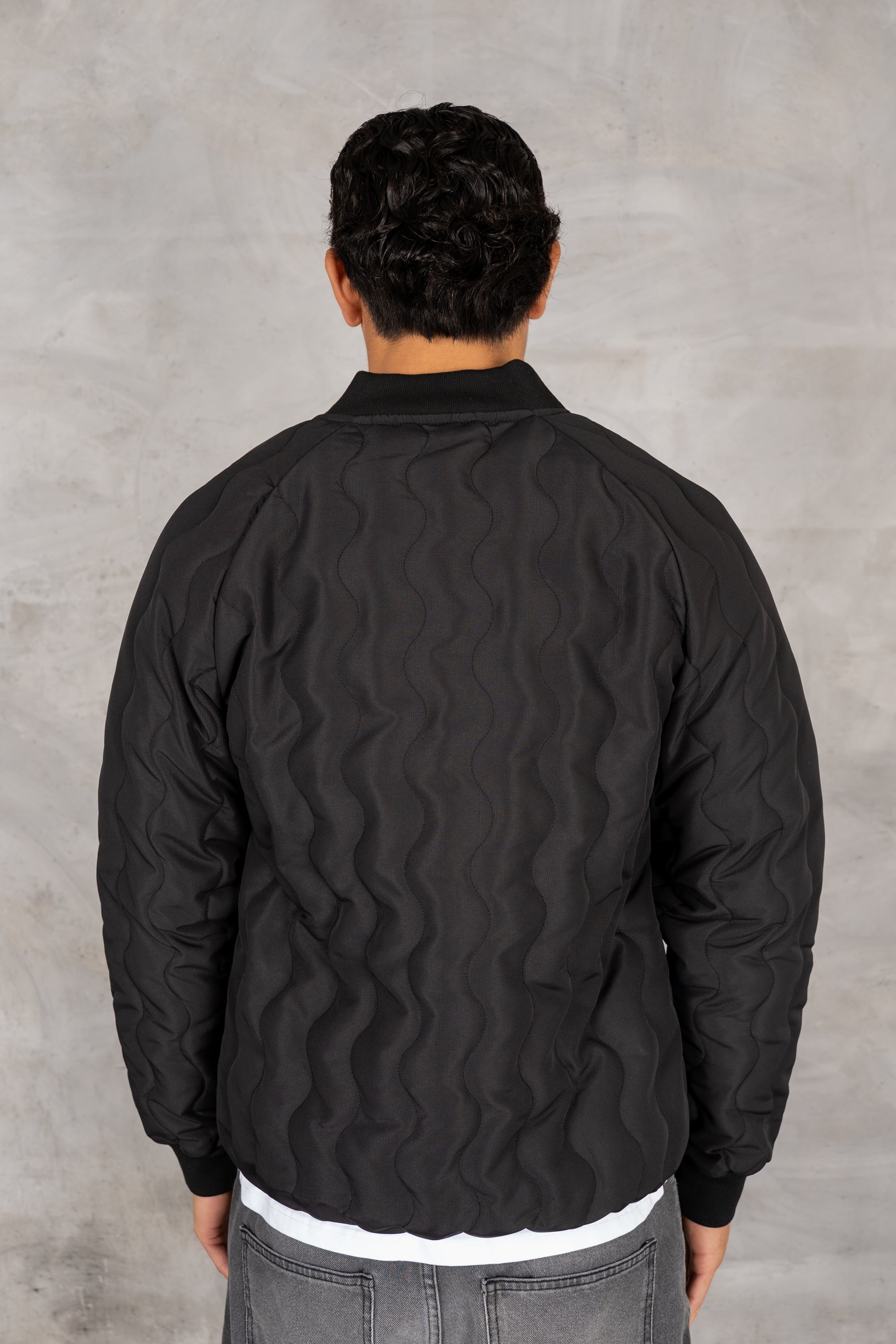 Quilted Ripstop Bomber Jacket - Black