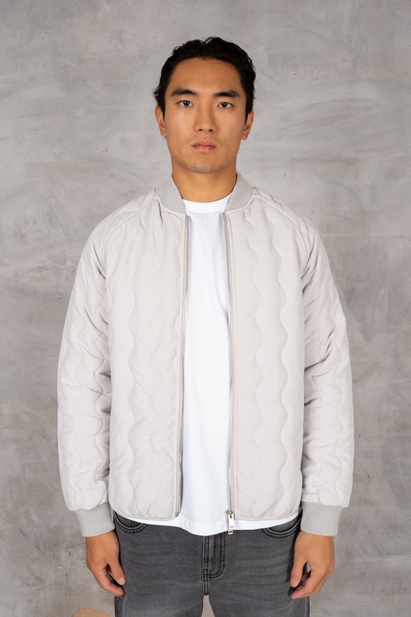 Quilted Ripstop Bomber Jacket - Grey