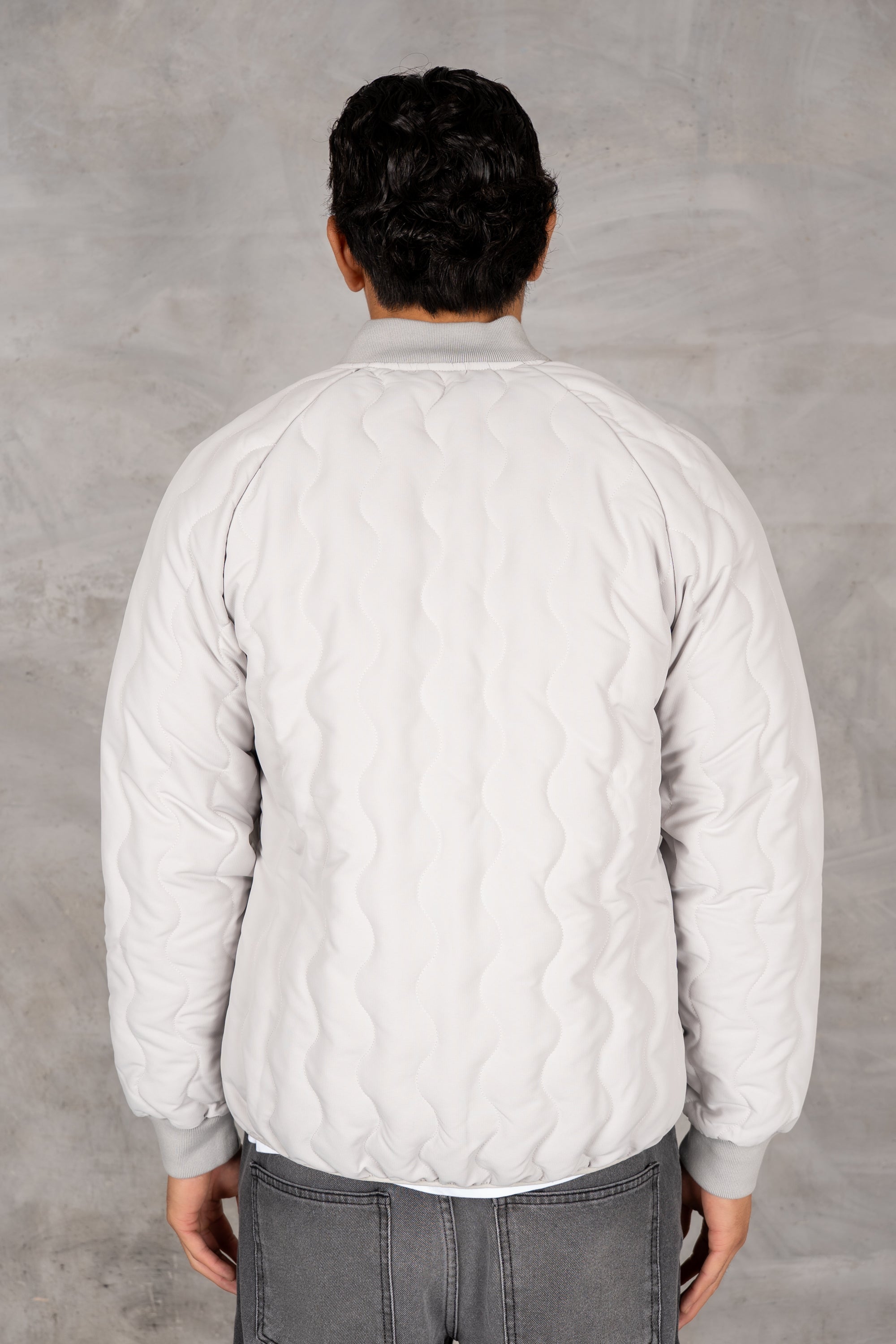 Quilted Ripstop Bomber Jacket - Grey
