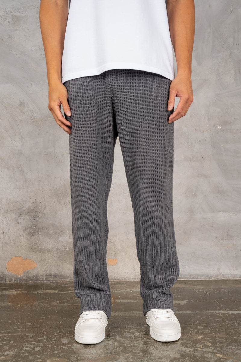Relaxed Crochet Jogger - Charcoal