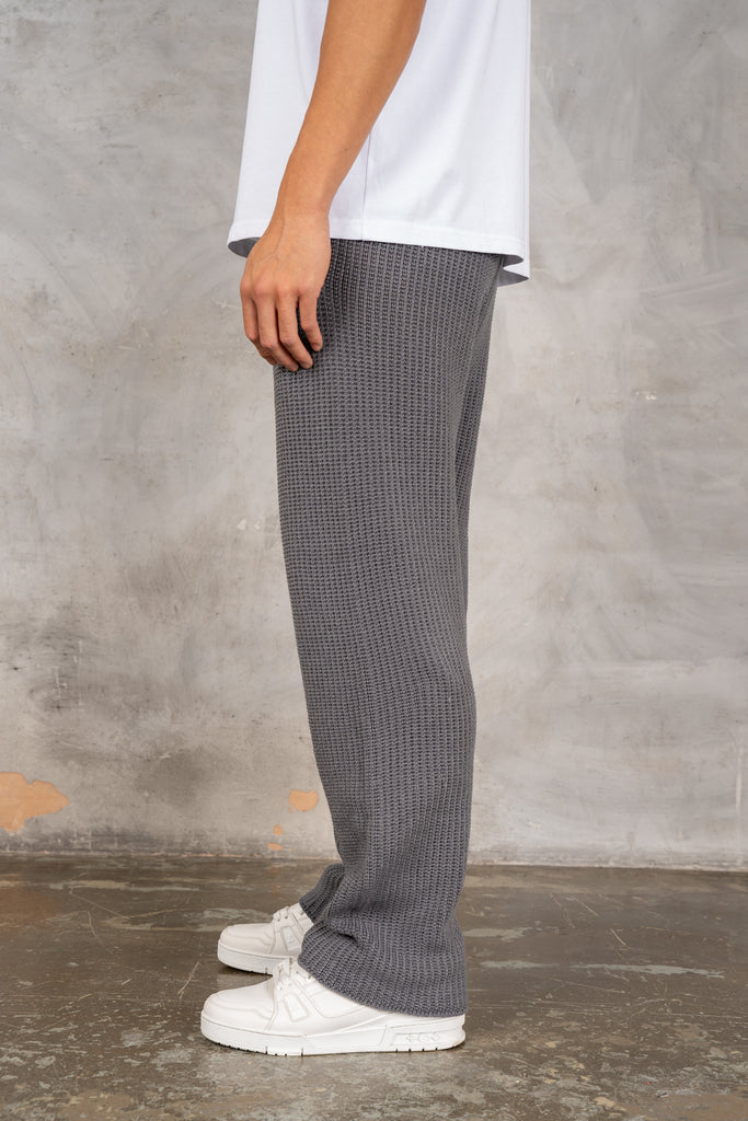 Relaxed Crochet Jogger - Charcoal