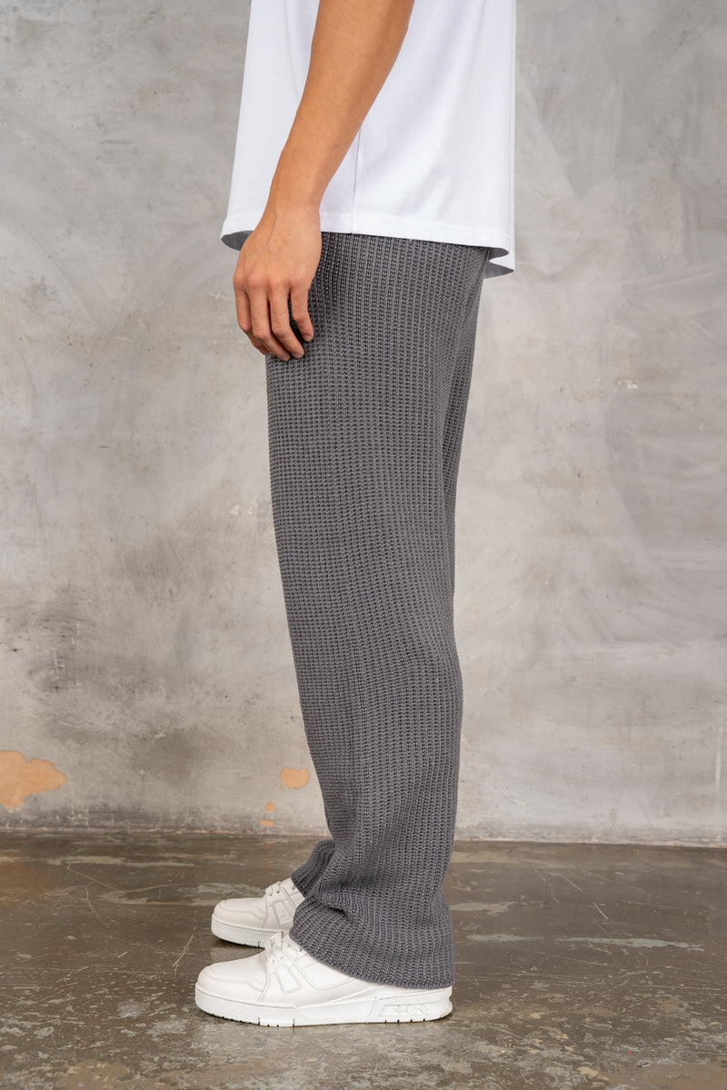 Relaxed Crochet Jogger - Charcoal