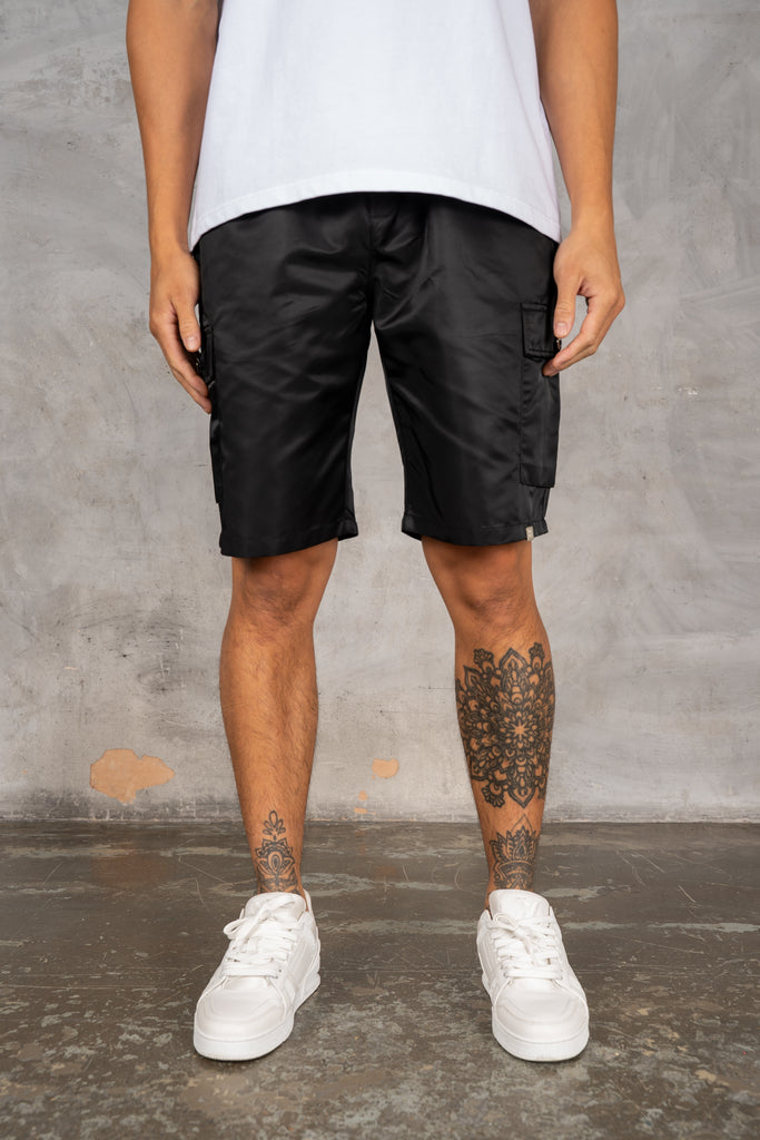 Boxy Nylon Oversized Shirt - Black