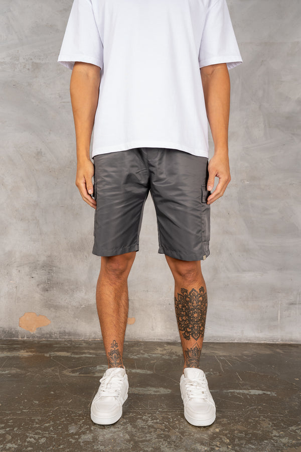 Boxy Nylon Oversized Shirt - Charcoal