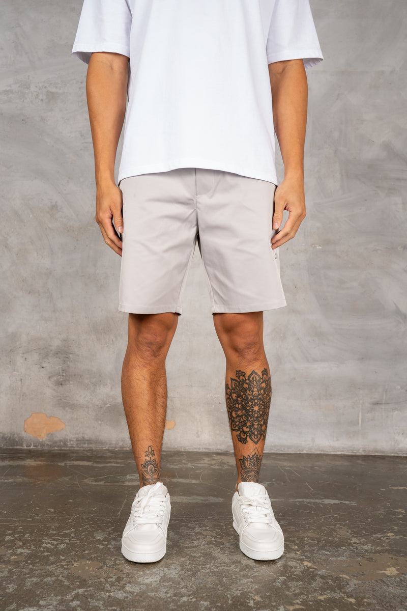 Caterina Resort Side Popper Shorts - Grey