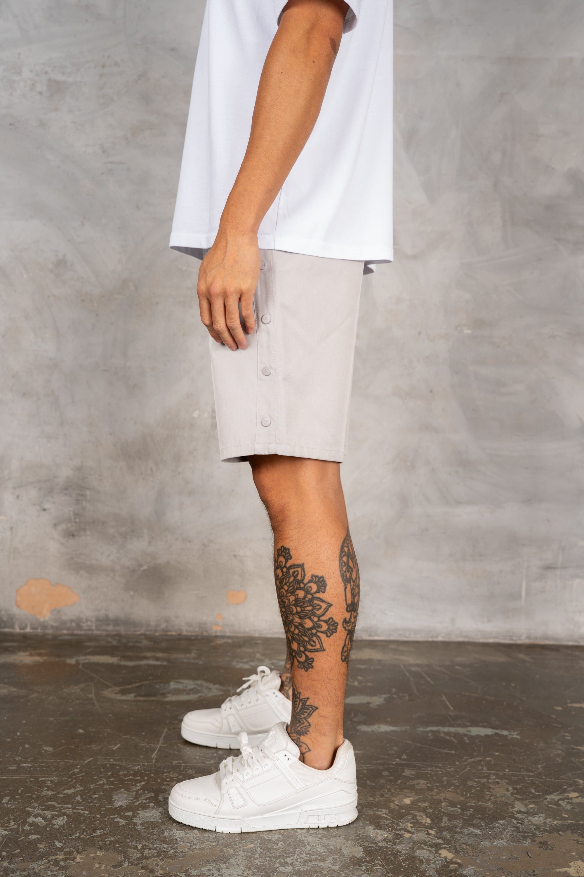Nylon Cargo Shorts - Light Grey