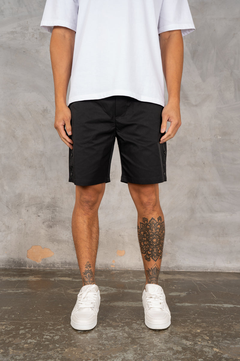 Caterina Resort Side Popper Shorts - Black