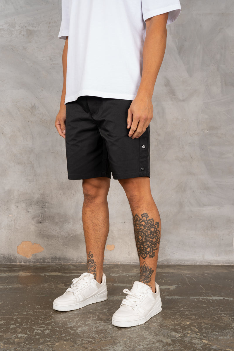 Caterina Resort Side Popper Shorts - Black
