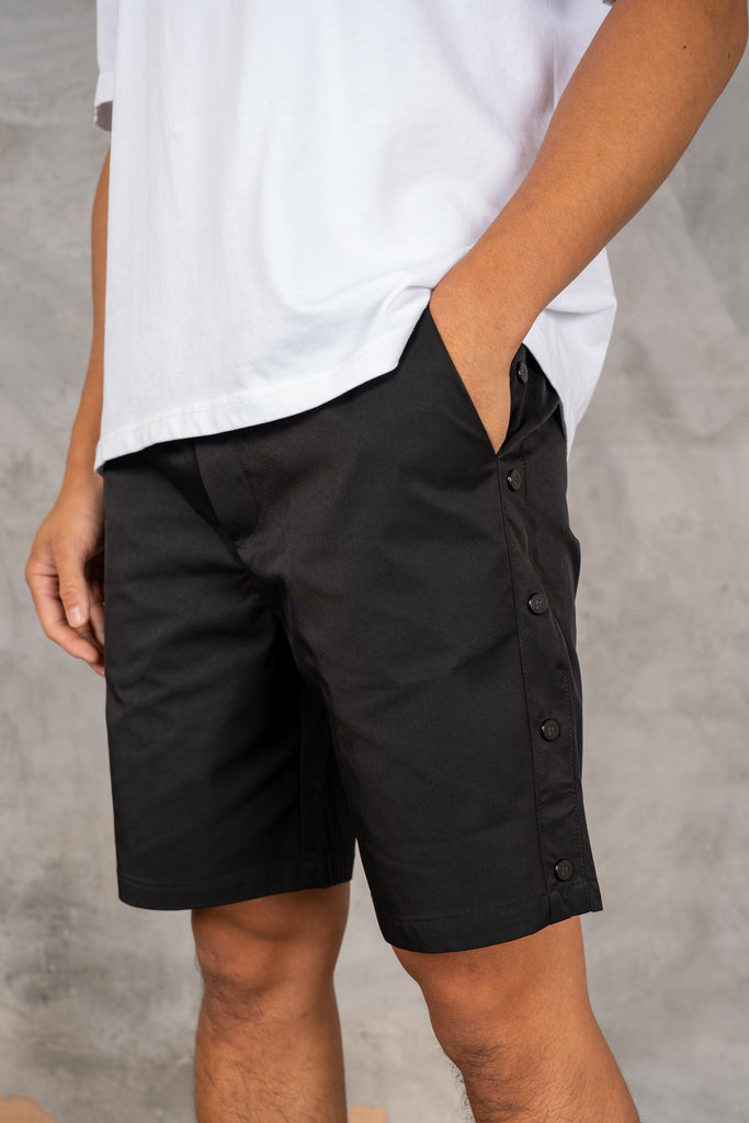 Caterina Resort Side Popper Shorts - Black