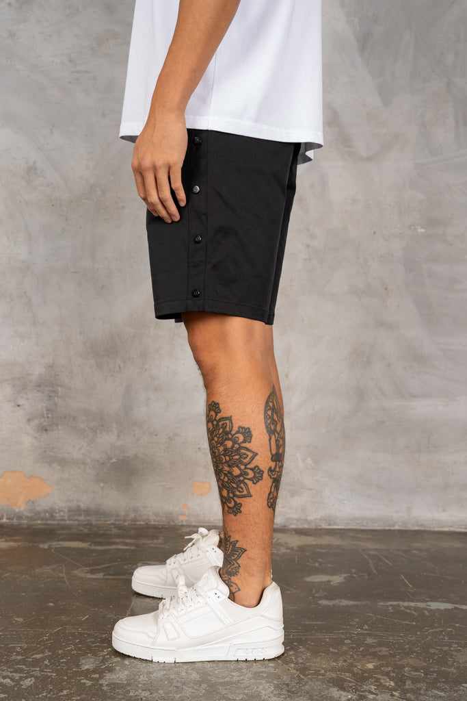Caterina Resort Side Popper Shorts - Black
