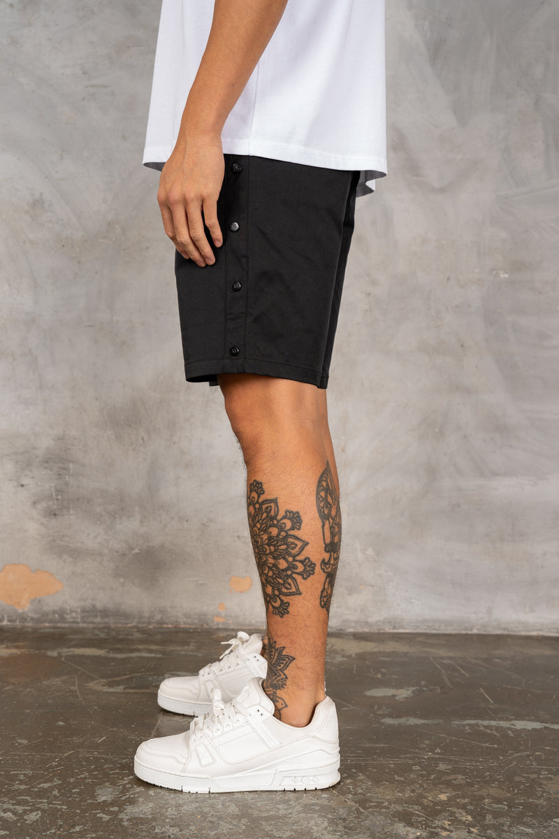 Caterina Resort Side Popper Shorts - Black