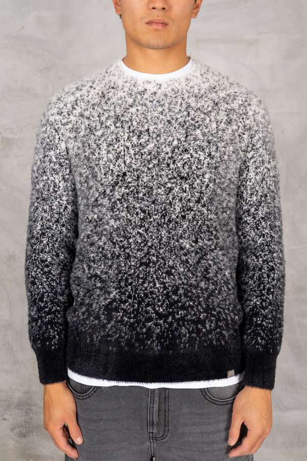 Gradient Fade Mohair Sweatshirt - Black