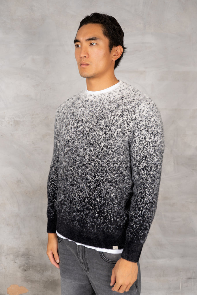 Gradient Fade Mohair Sweatshirt - Black