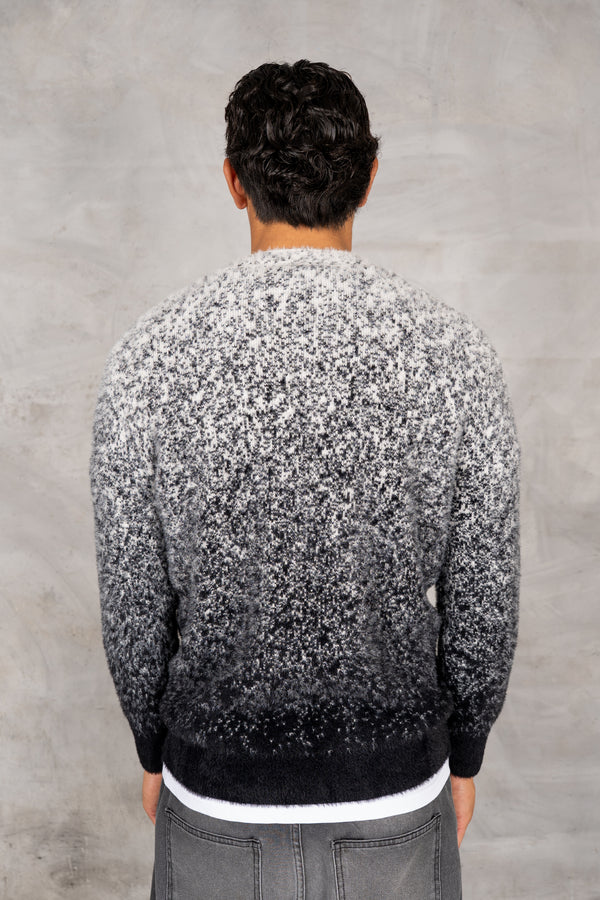 Gradient Fade Mohair Sweatshirt - Black