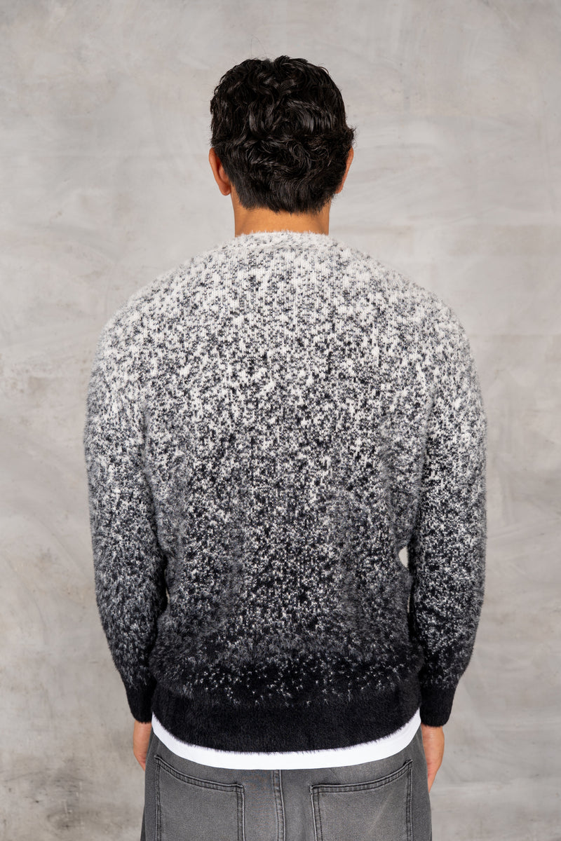 Gradient Fade Mohair Sweatshirt - Black