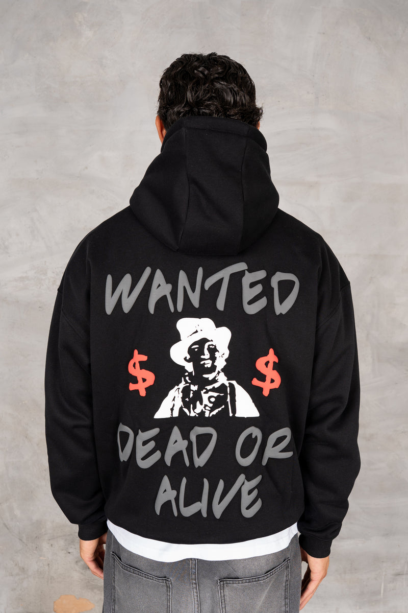 Dead or Alive Puff Print Hoodie - Black