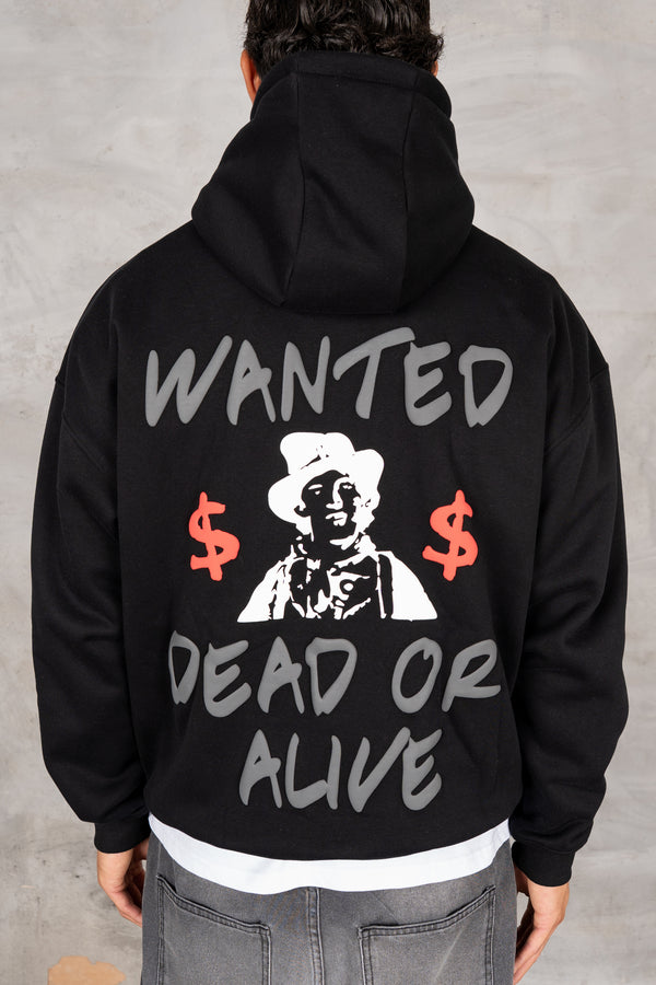 Dead or Alive Puff Print Hoodie - Black