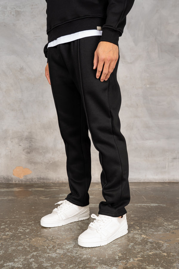 Relaxed Pintuck Joggers - Black