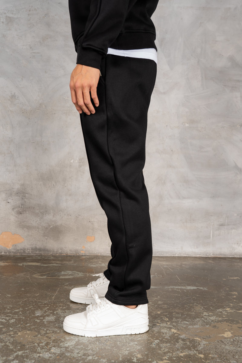 Relaxed Pintuck Joggers - Black