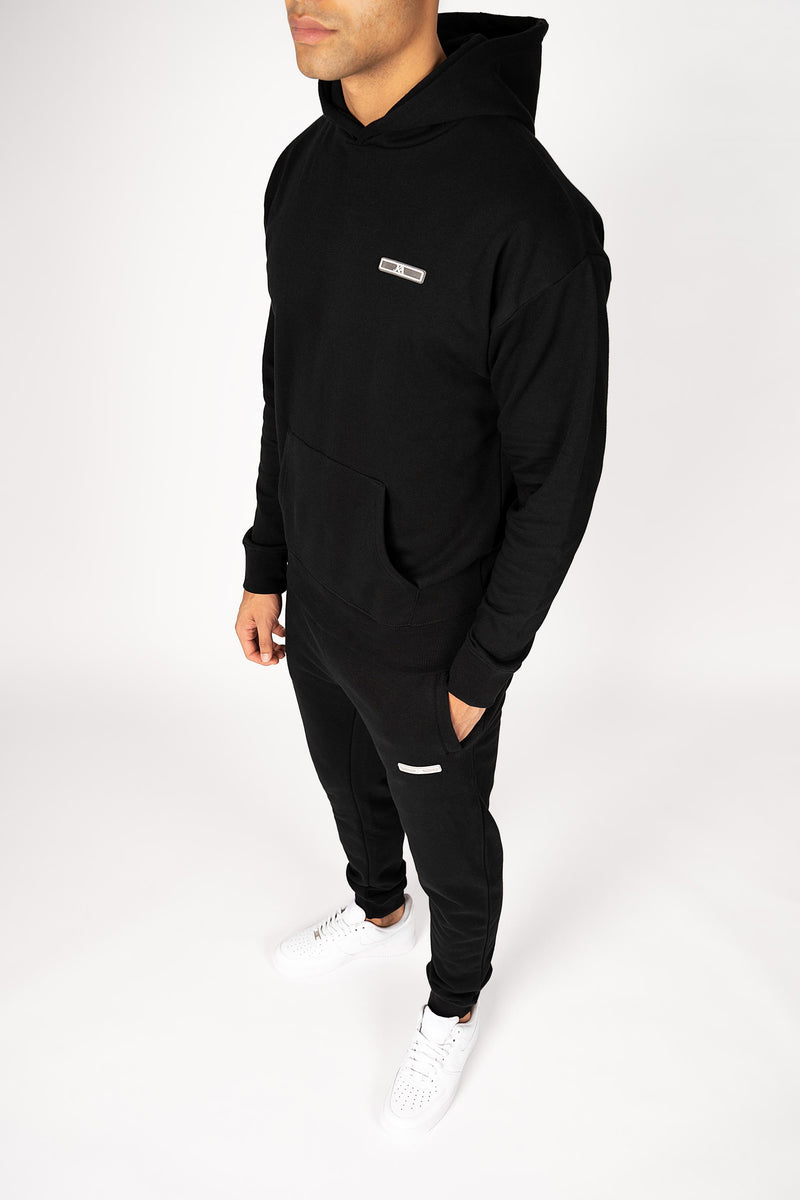 Signature Print Day To Day Slim Fit Tracksuit - Black