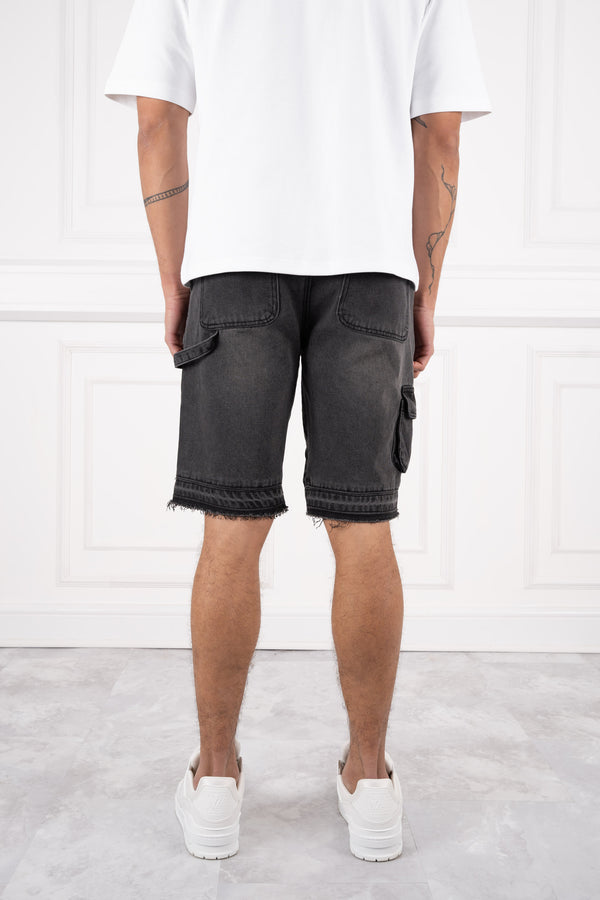 Carpenter Denim Shorts - Black