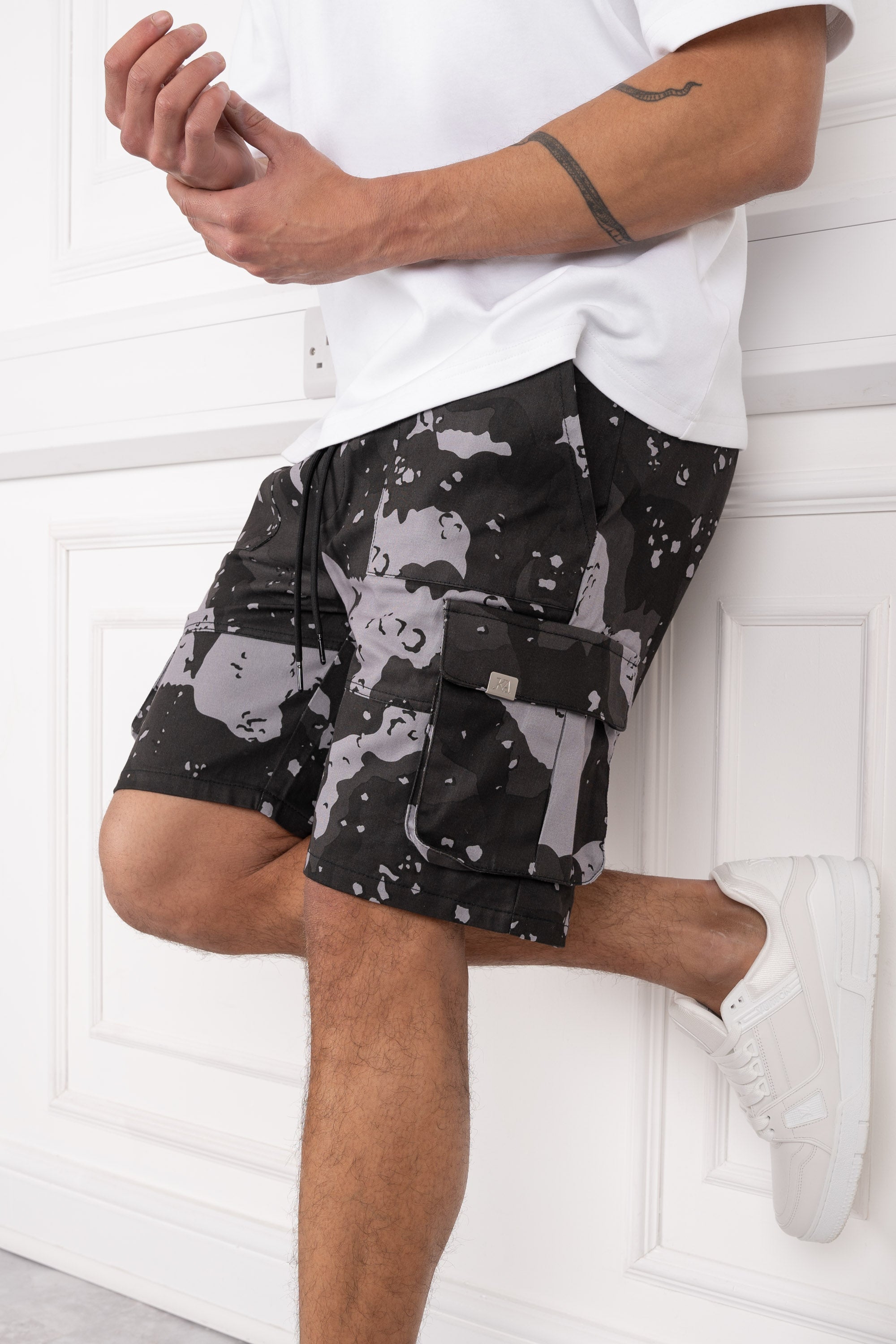 Heavy Duty Cargo Shorts - Grey Camo