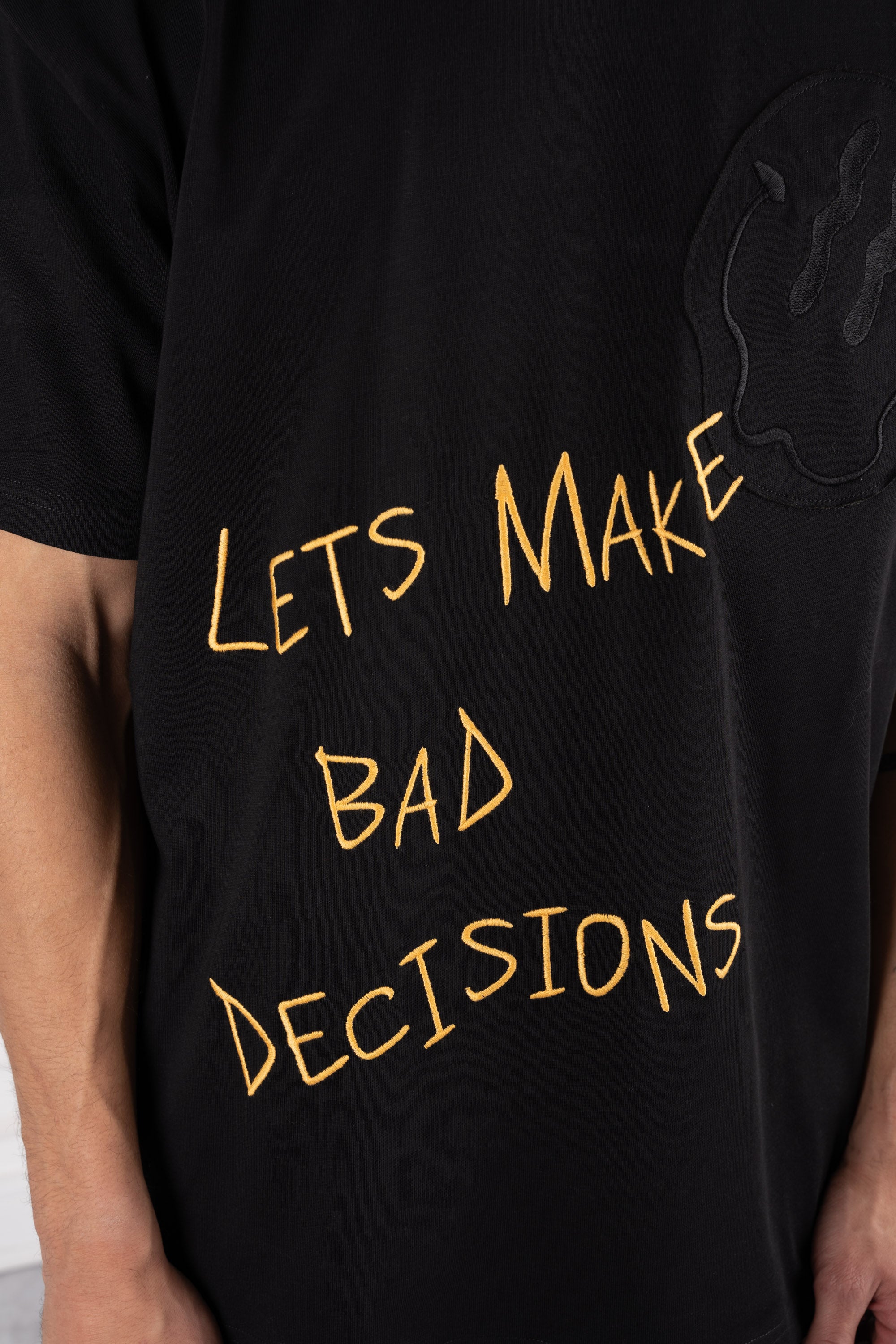 Lets Make Bad Decisions Oversized T-Shirt - Washed Black – JK Attire