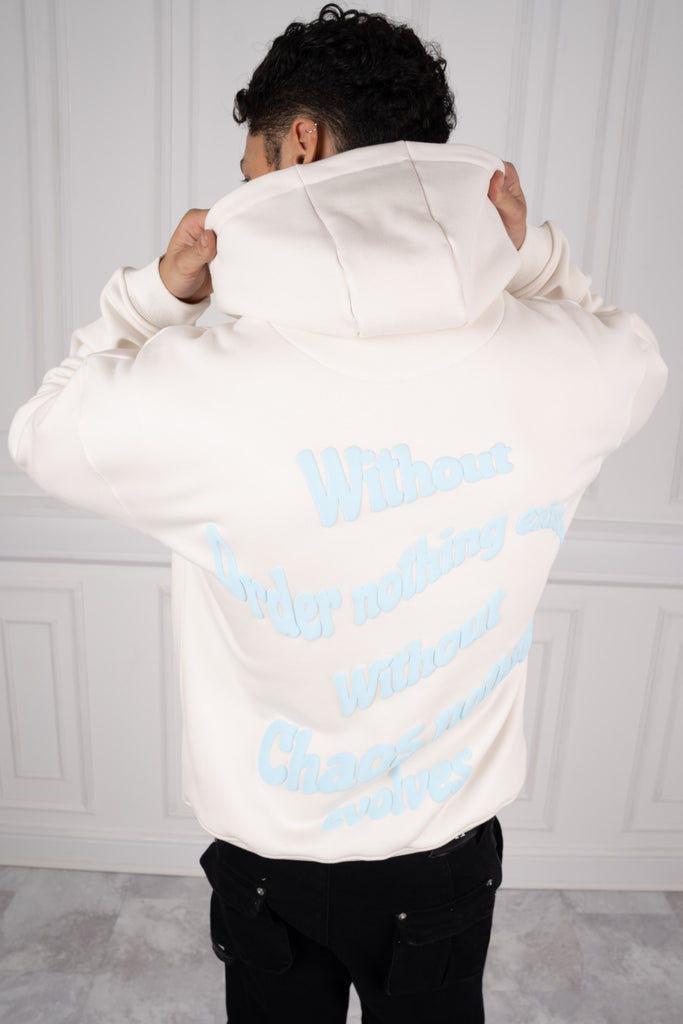 Evolve Puff Print Oversized Hoodie - Off White