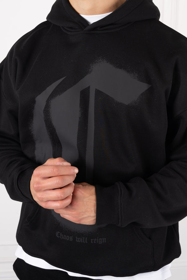Spray - Chaos Will Reign Oversized Hoodie - Black