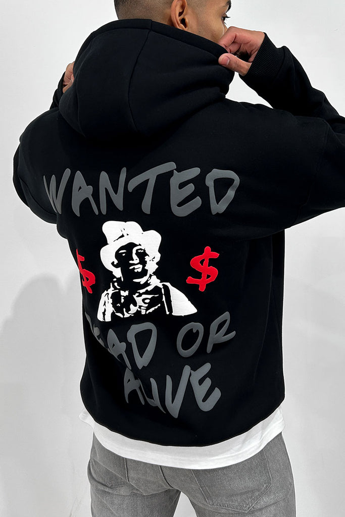 Dead or Alive Puff Print Hoodie - Black