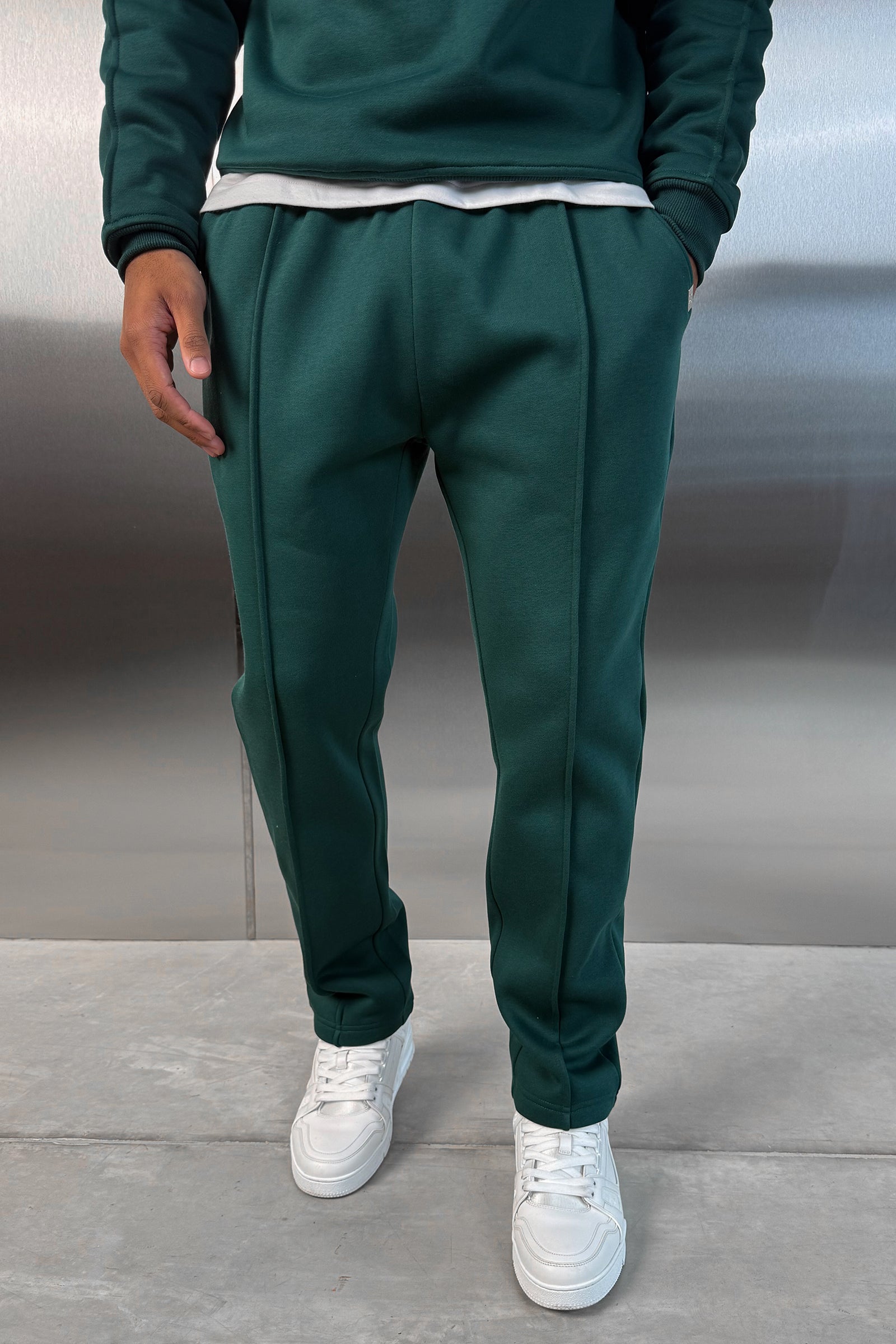 Relaxed Pintuck Joggers - Dark Teal