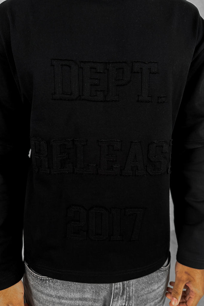 Dept. Release Double Layer Boxy Long Sleeve T-Shirt - Black