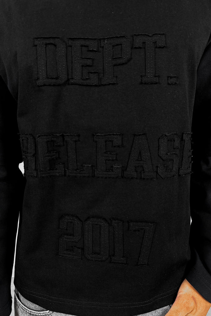 Dept. Release Double Layer Boxy Long Sleeve T-Shirt - Black