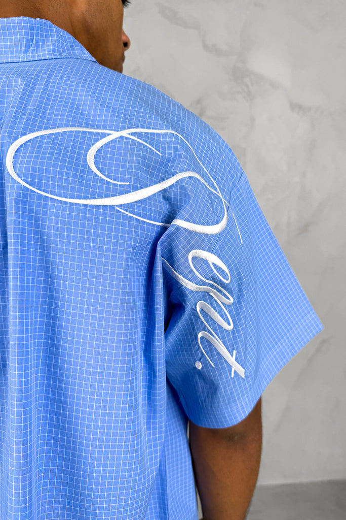 Micro Check Design Design Dept Boxy Micro Check Shirt - Blue – JK Attire
