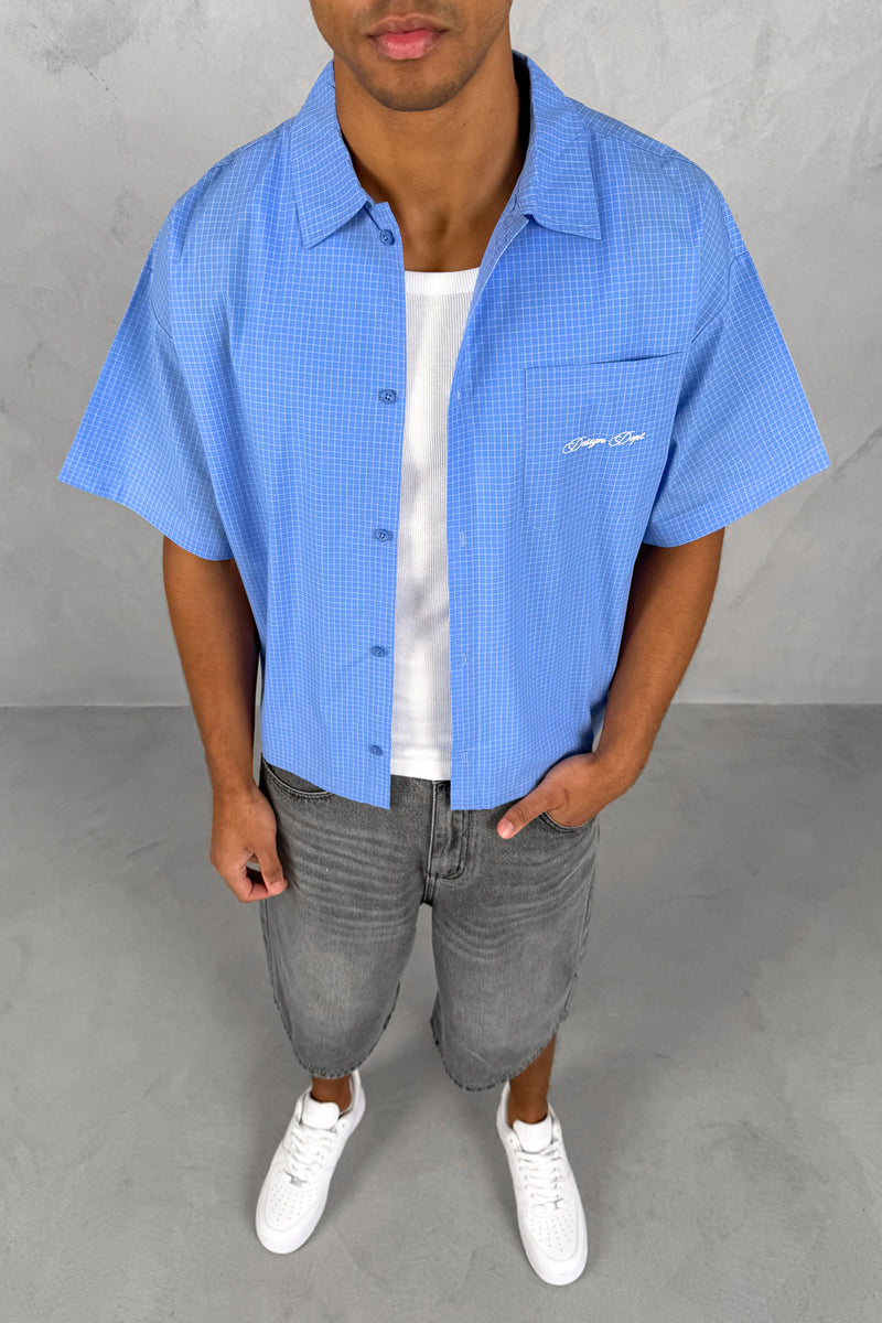 Design Dept Design Dept Boxy Micro Check Shirt - Blue – JK Attire