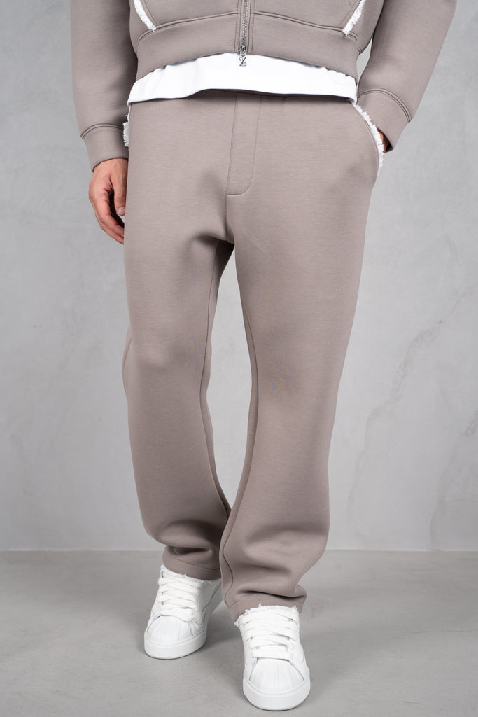 Distressed Hem Scuba Joggers - Grey