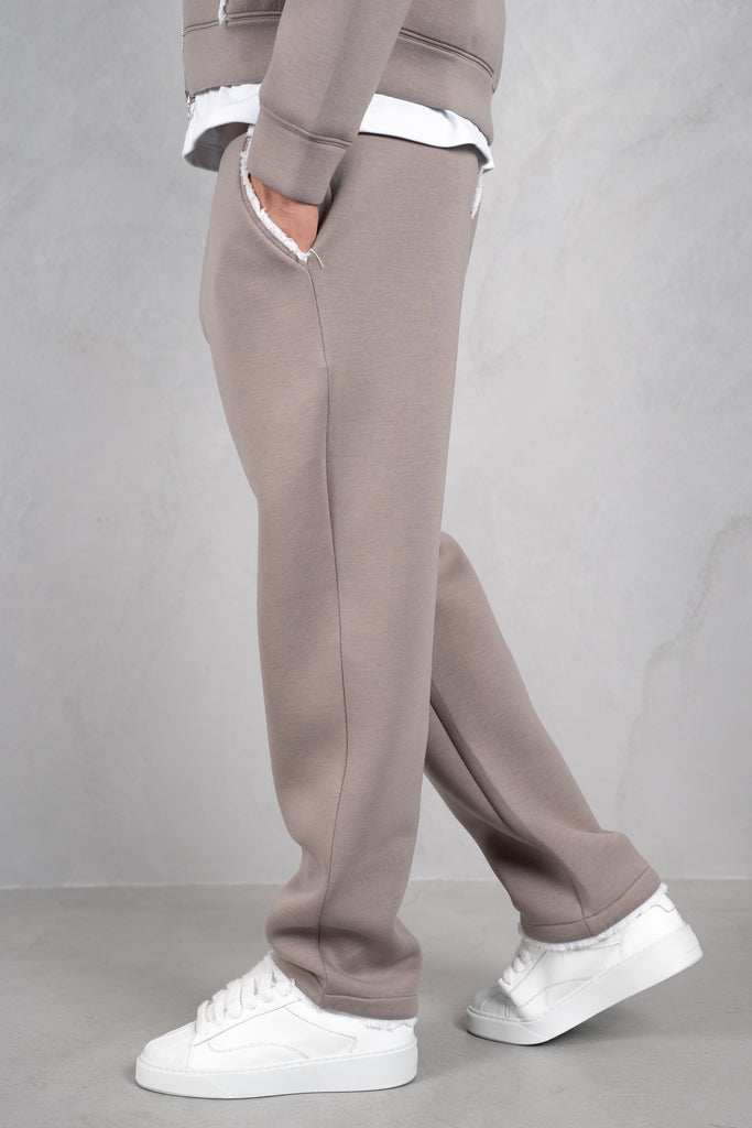 Distressed Hem Scuba Joggers - Grey