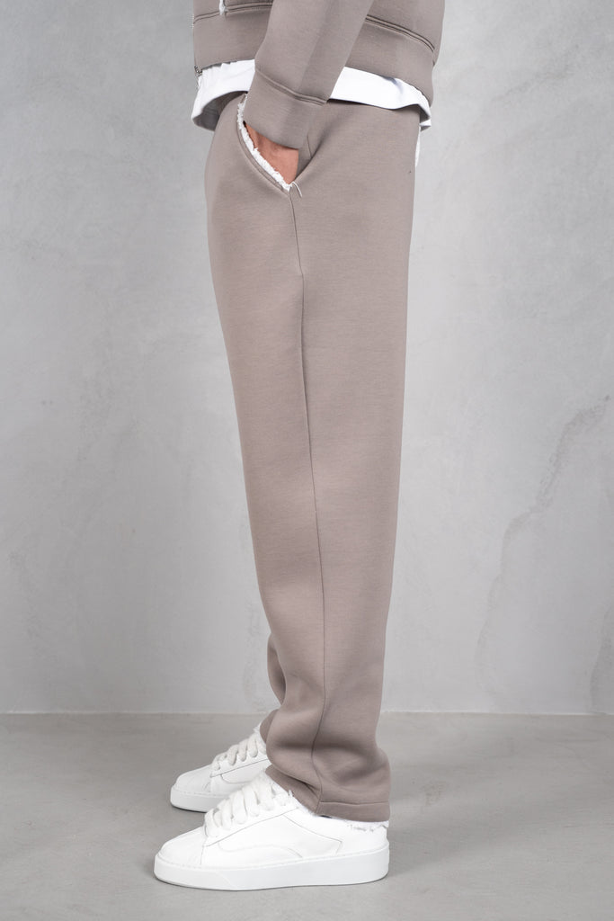Distressed Hem Scuba Joggers - Grey