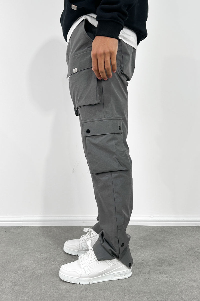 Contrast Band Snap Cargo Pant - Charcoal