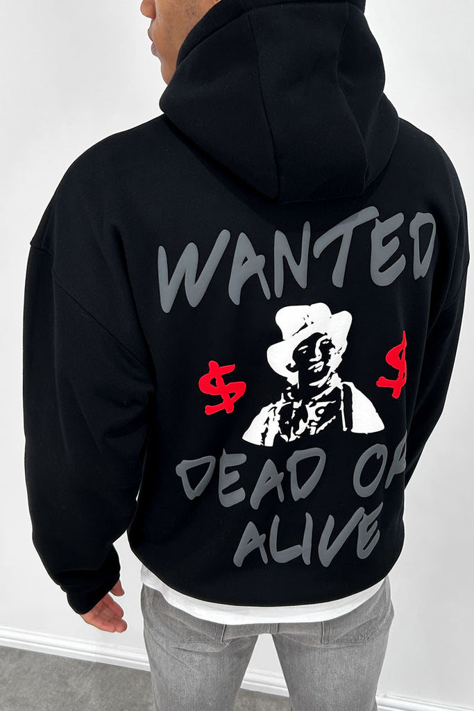 Dead or Alive Puff Print Hoodie - Black