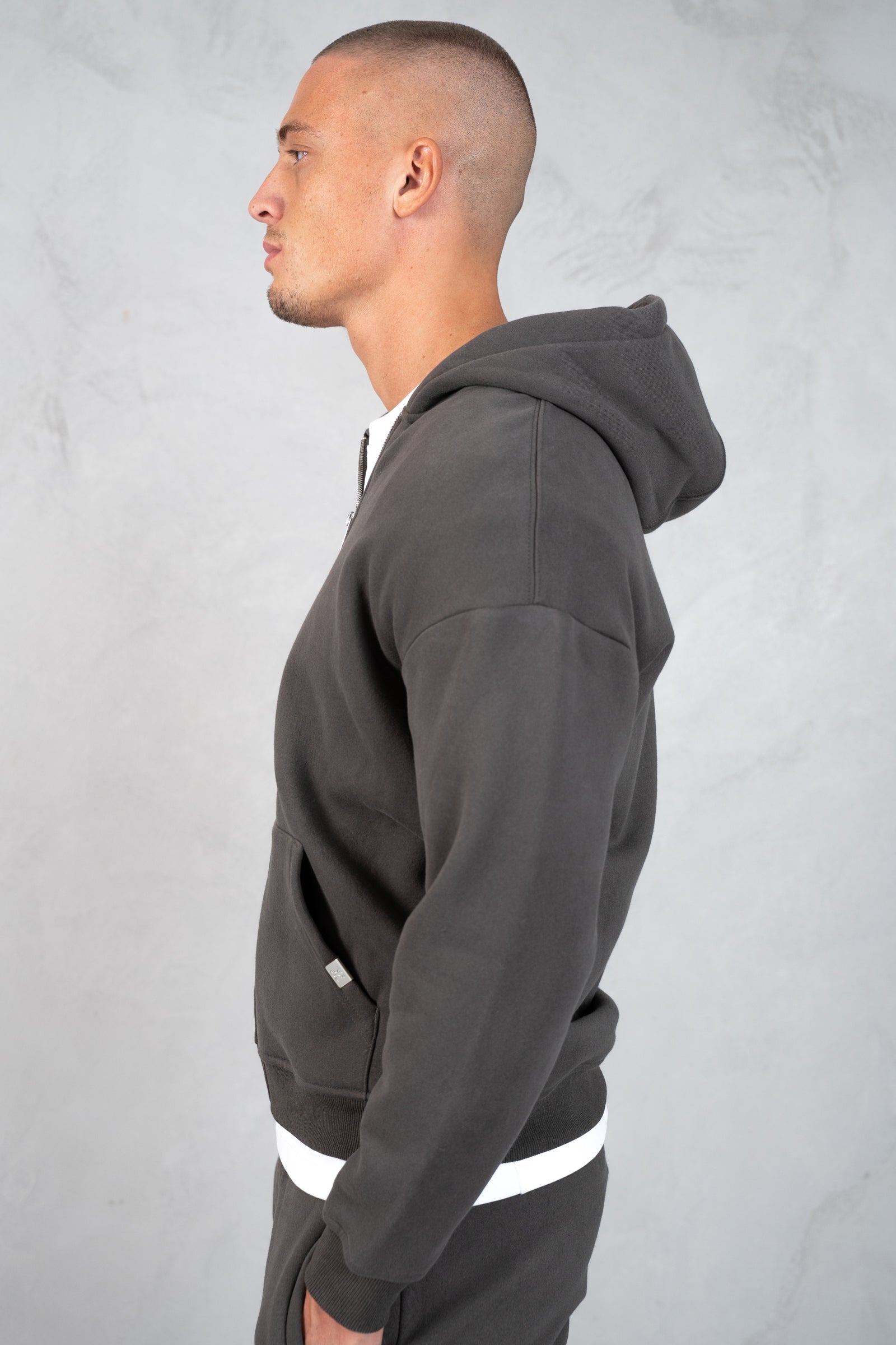 Essential Zip-Up Hoodie - Charcoal