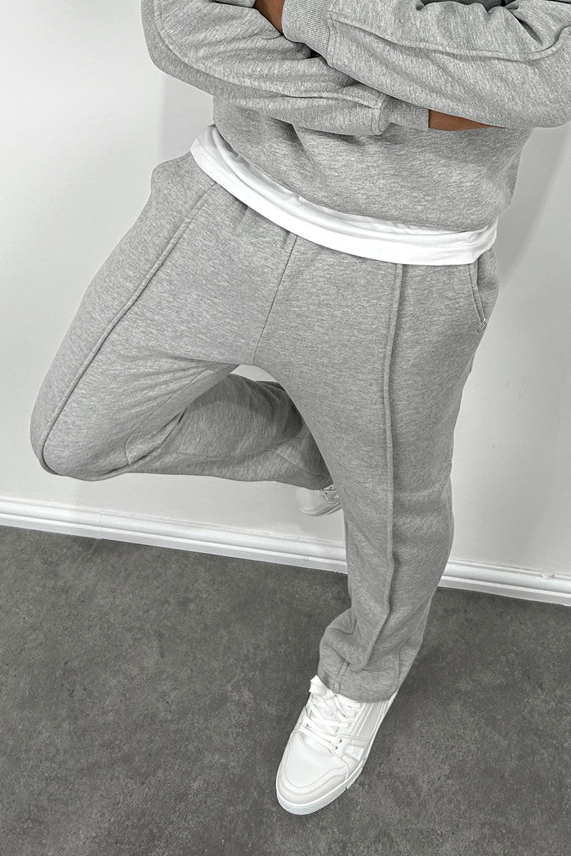 Relaxed Pintuck Joggers - Grey Marl