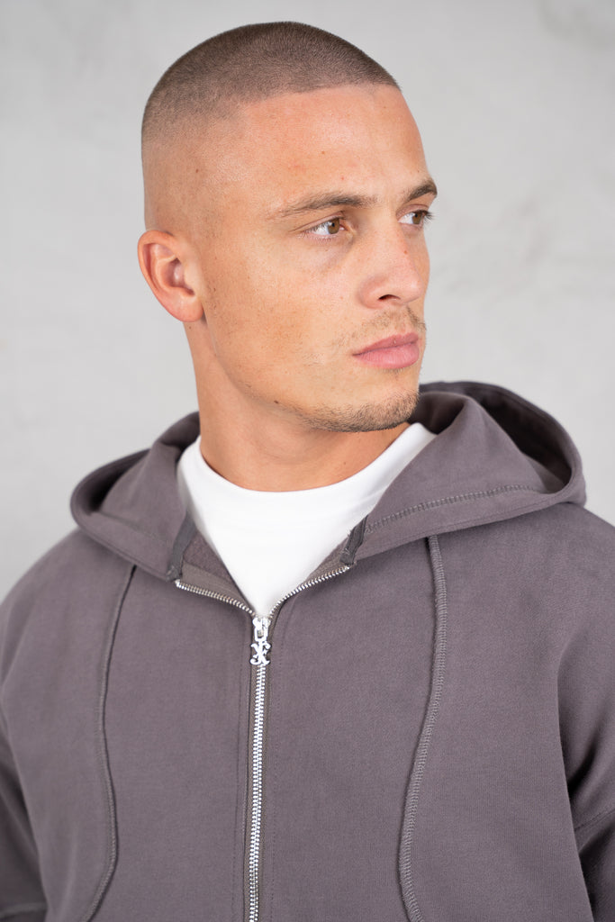 Flow Seam Boxy Hoodie - Charcoal