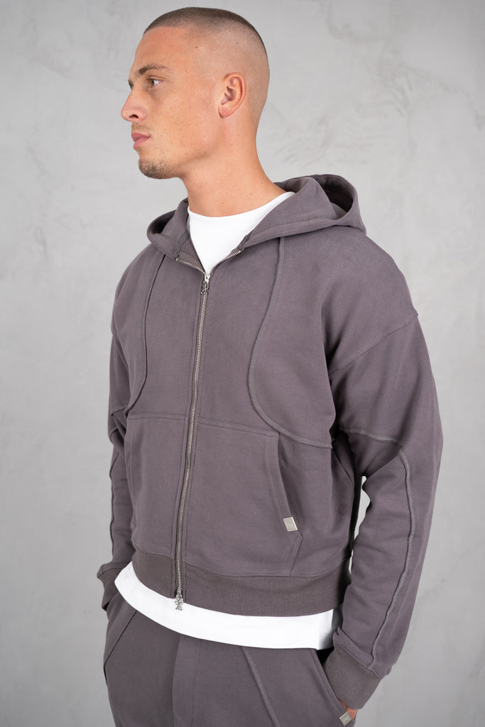 Flow Seam Boxy Hoodie - Charcoal