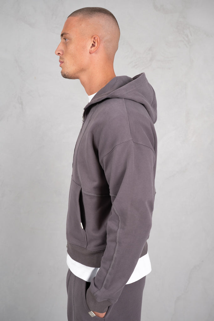 Flow Seam Boxy Hoodie - Charcoal