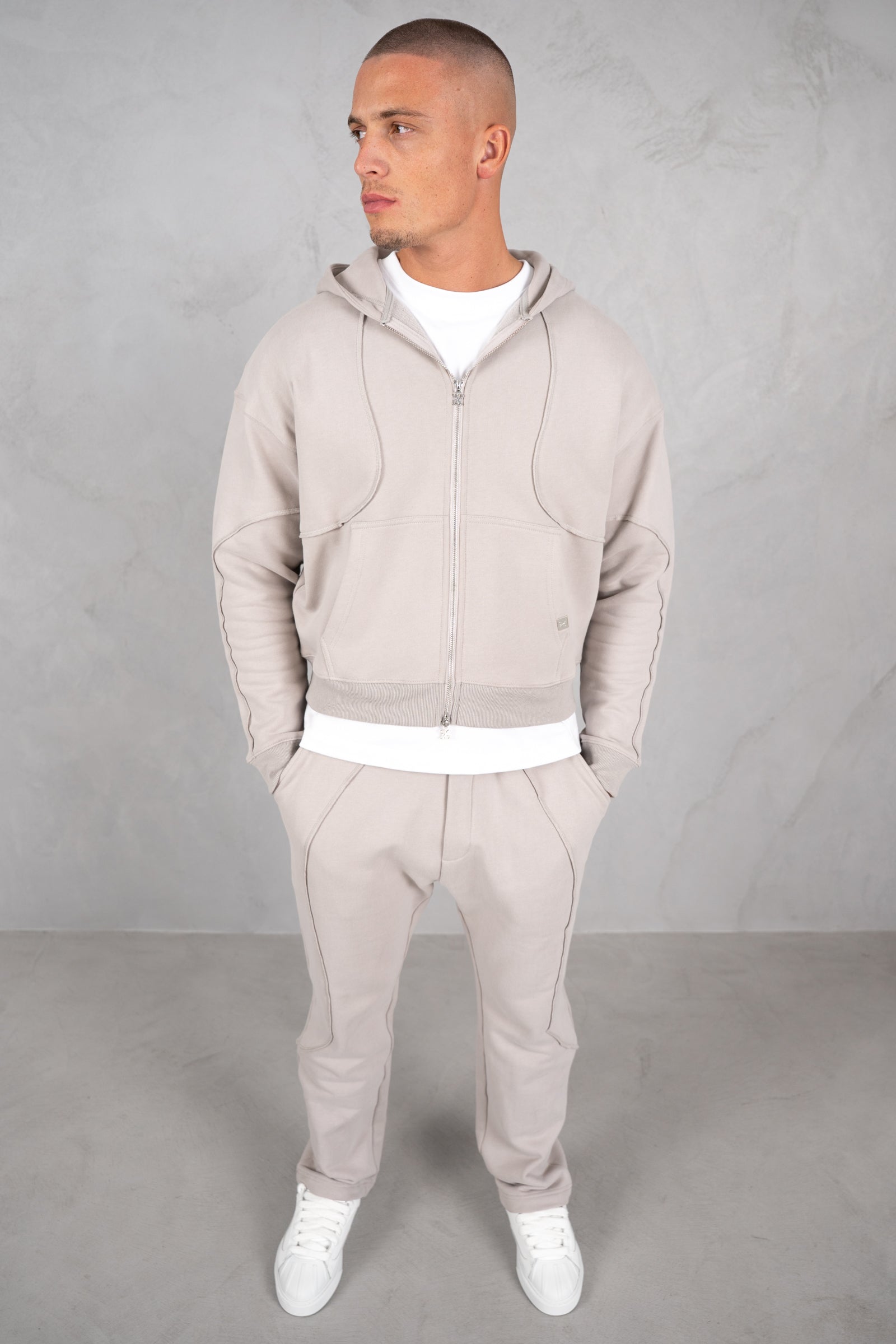 Flow Seam Boxy Hoodie - Grey