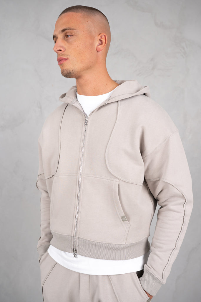 Flow Seam Boxy Hoodie - Grey